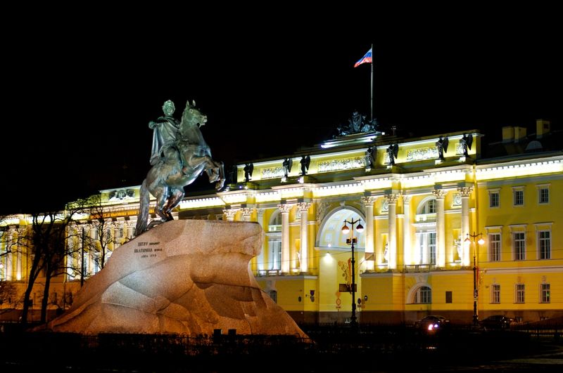 Caballero de Bronce en la Plaza del Senado, San Petersburgo